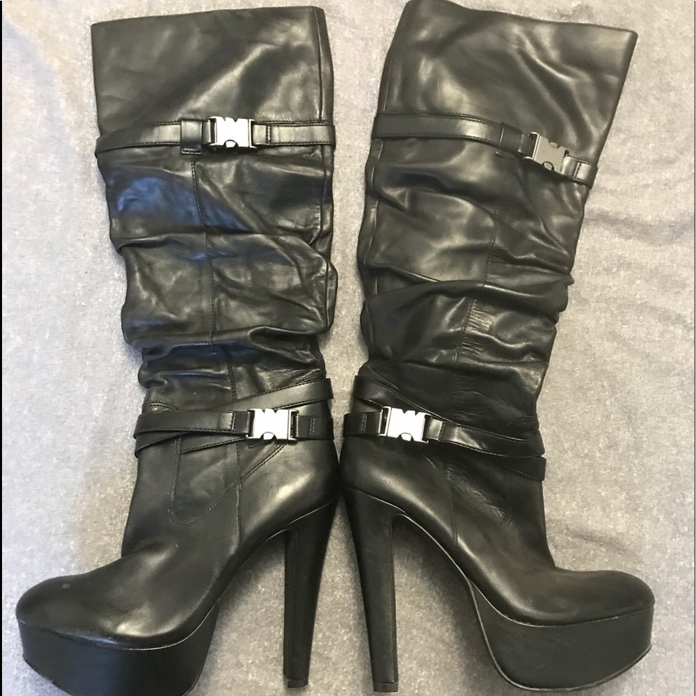 Jessica Simpson black leather boots